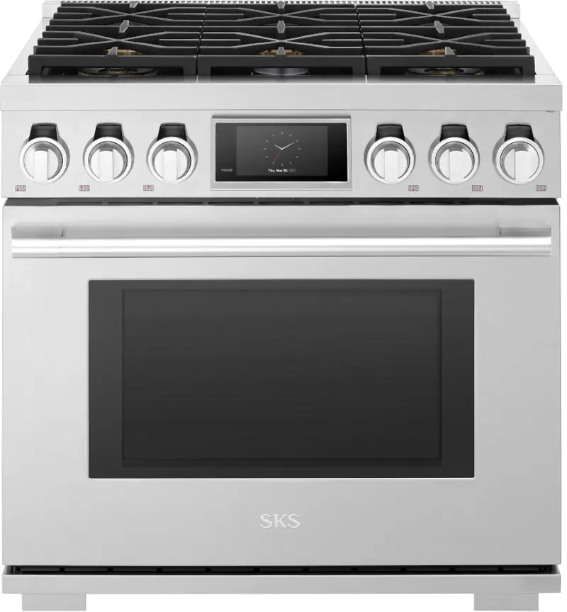 SKS 6.3 Cu Ft Single Oven Dual-Fuel Pro Range - Stainless Steel