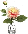 10.5 Dahlias in Glass Vase