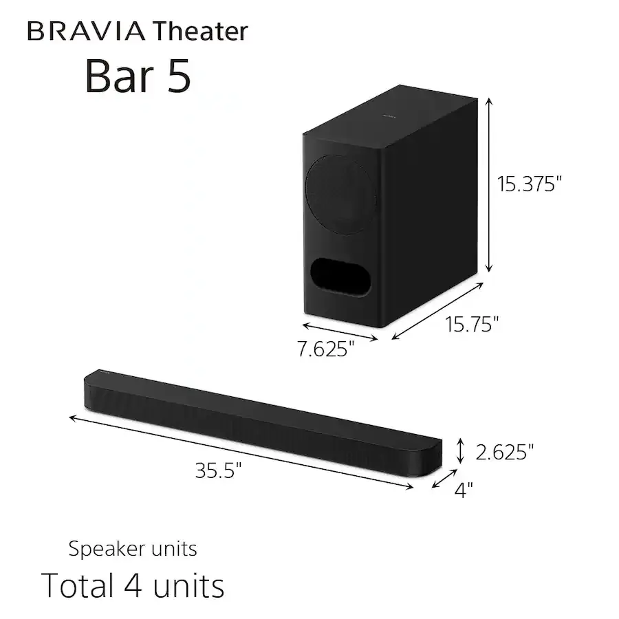 HTB500 Sony BRAVIA Theater Subwoofer and Soundbar 5 in Black-3