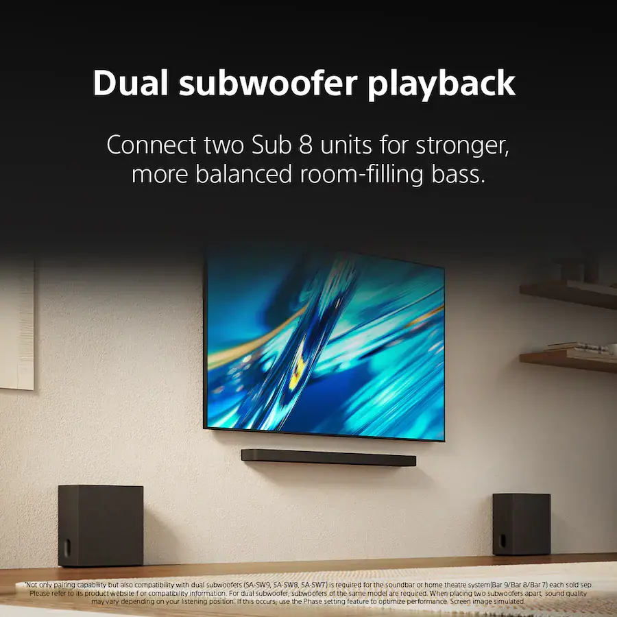 SASW8 Sony Bravia Black Sub 8 Wireless Theater Subwoofer-8