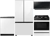 Samsung Bespoke 4 Piece Gas Appliance Package - White Glass