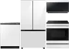 Samsung Bespoke Smart 4 Piece Induction Appliance Package - White Glass