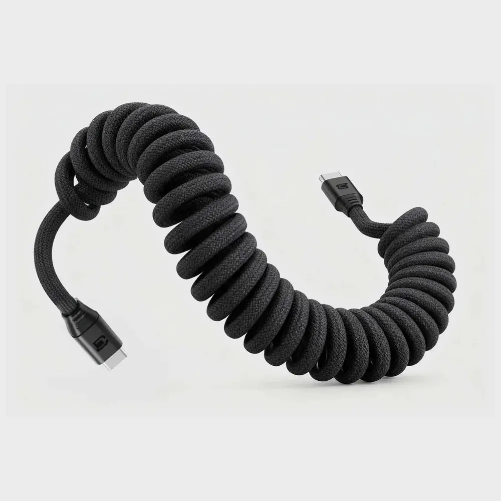 Caseco Black Road Ready USB-C to USB-C Coil Cord-7