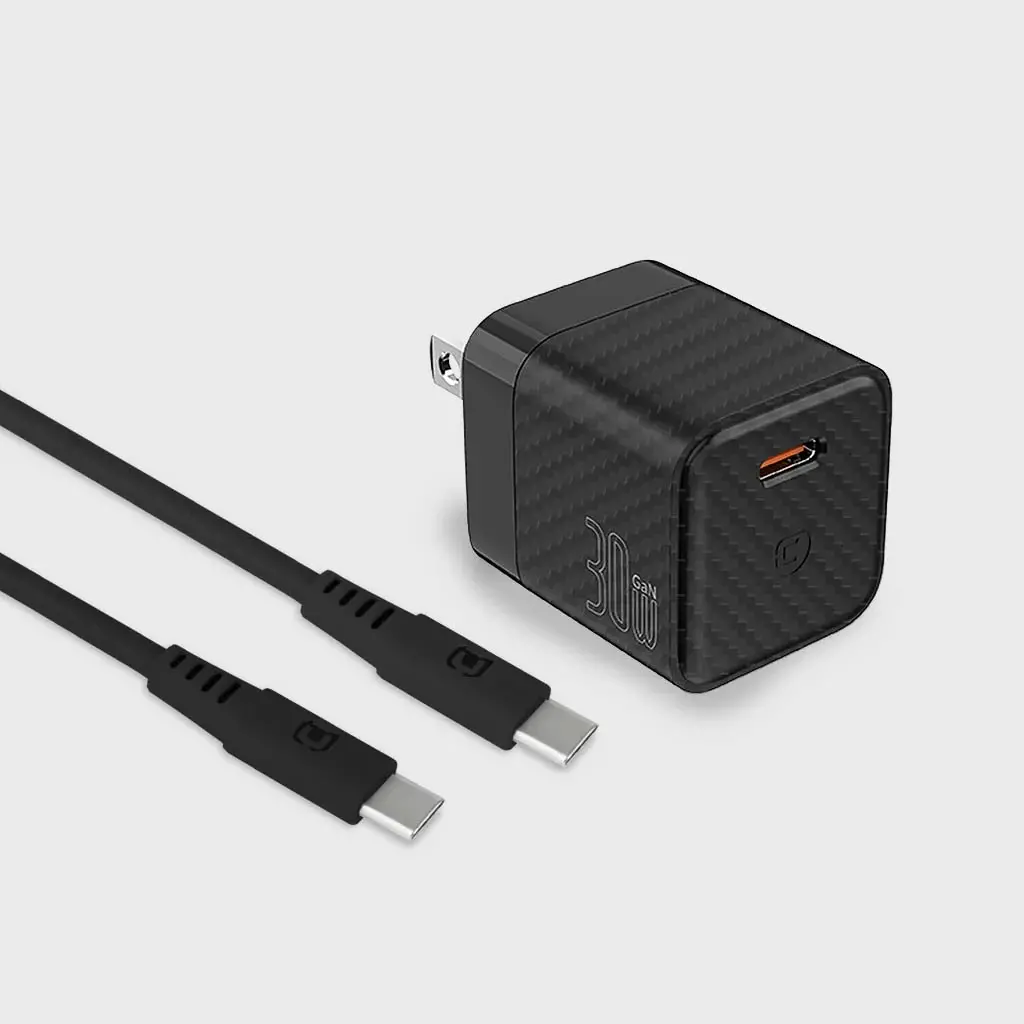 Caseco Black GaN 30W USB-C Foldable Wall Charger-1