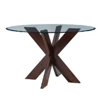 Auden Espresso Round Glass Top Dining Table