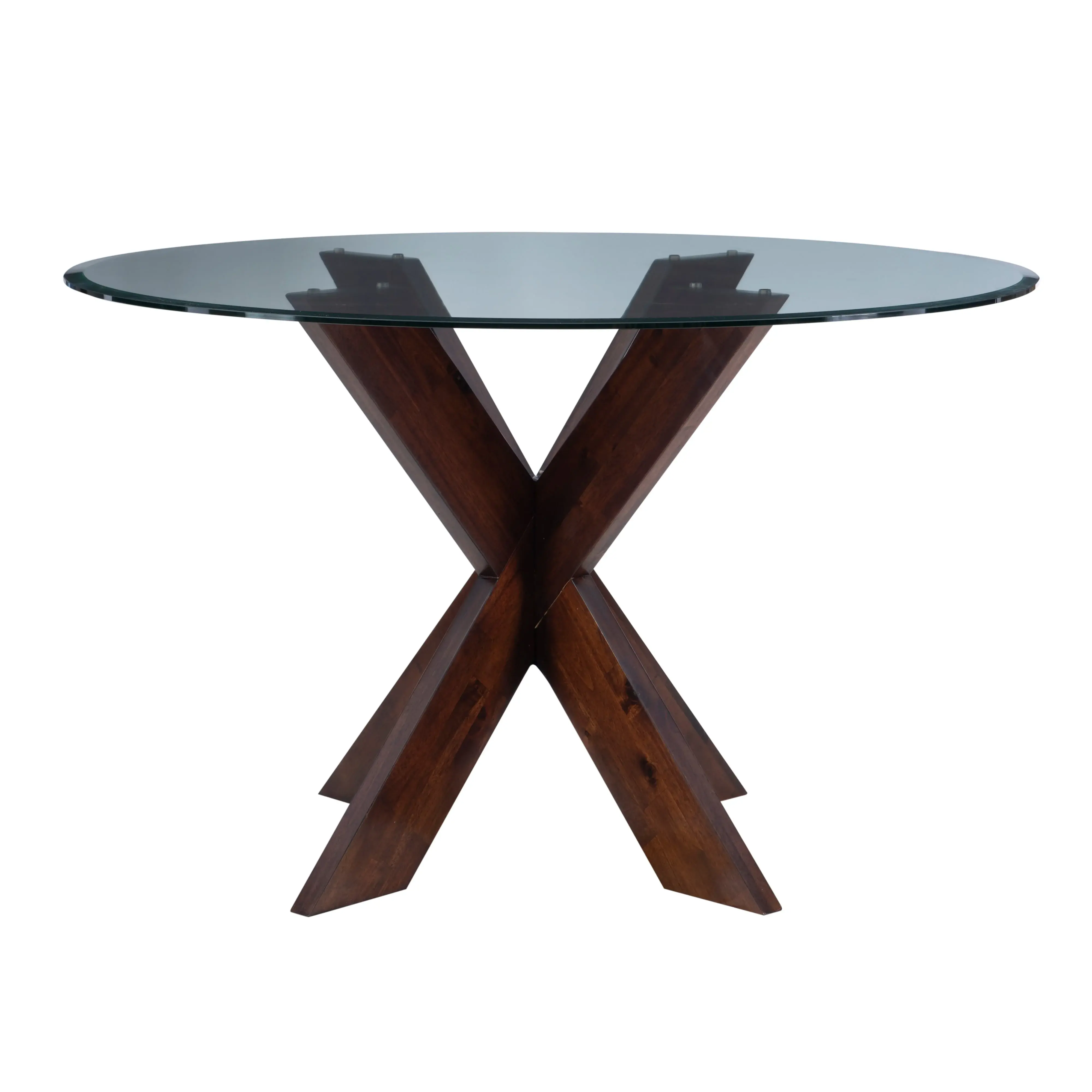 Auden Espresso Round Glass Top Dining Table-4