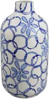 Blue and White Short Neck Ceramic Vase