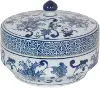 Blue and White Round Dish with Lid