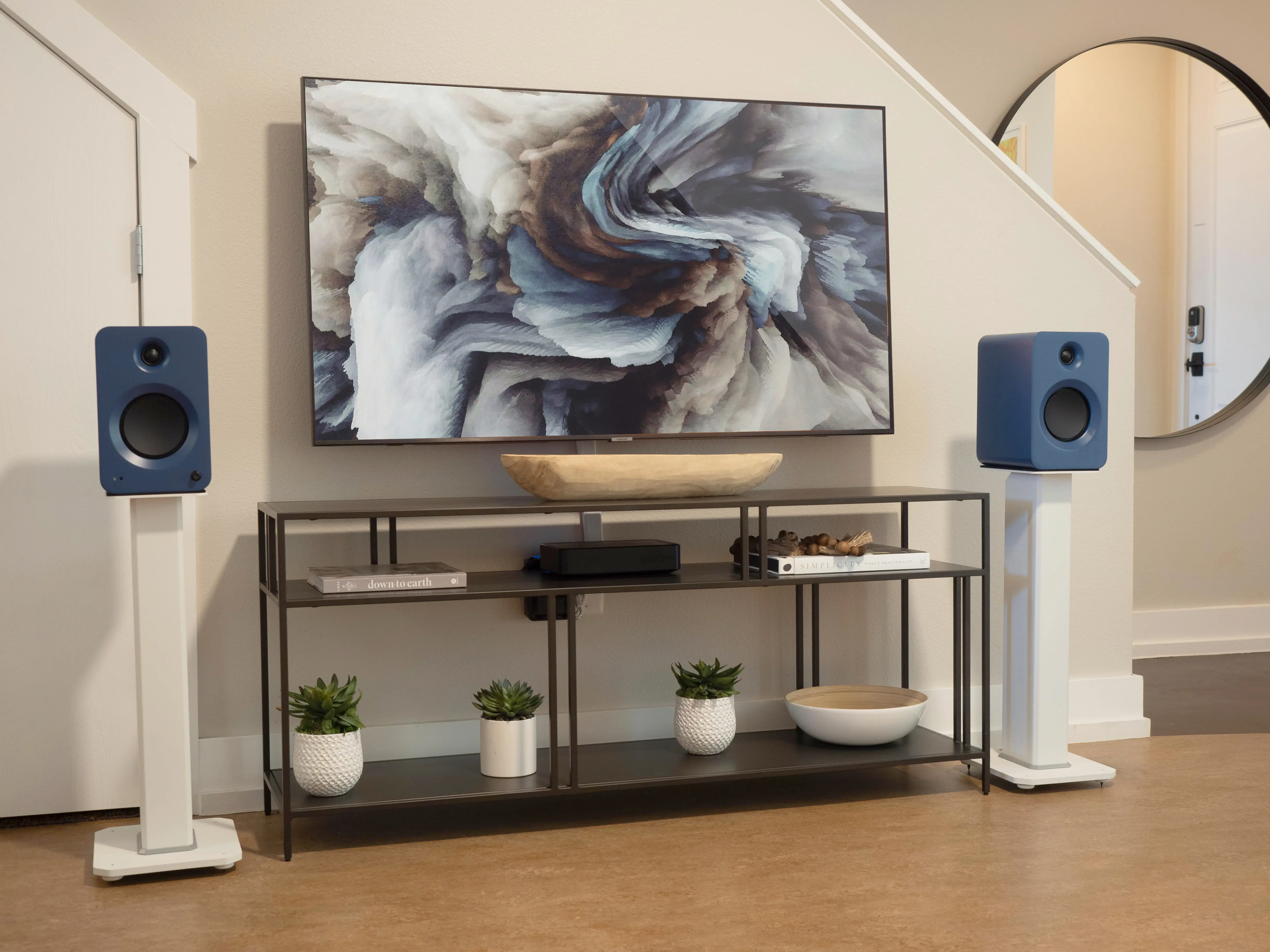 Kanto REN Bookshelf Speakers with Bluetooth - Matte Blue, Set of 2-6