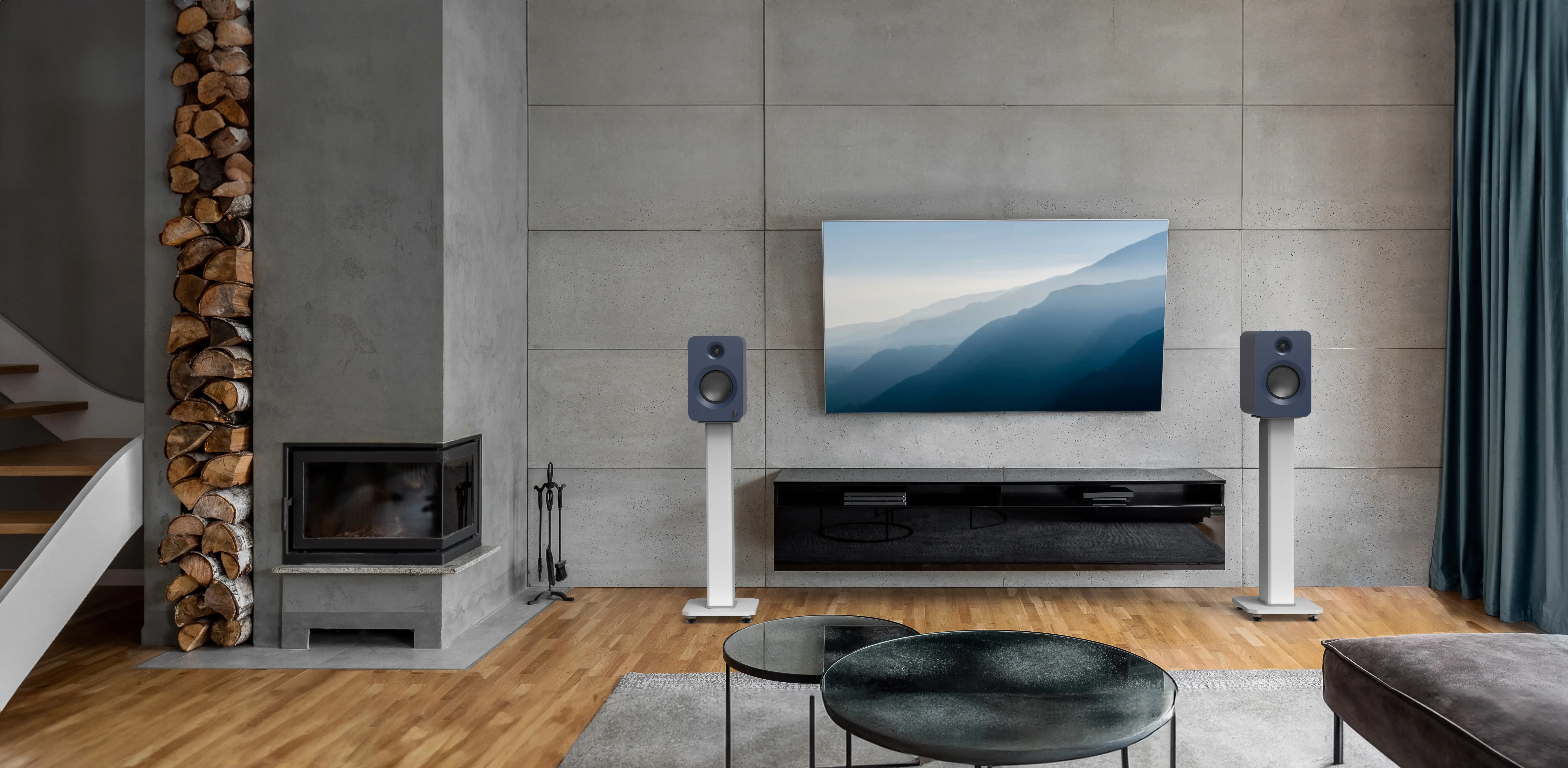 Kanto REN Bookshelf Speakers with Bluetooth - Matte Blue, Set of 2-7