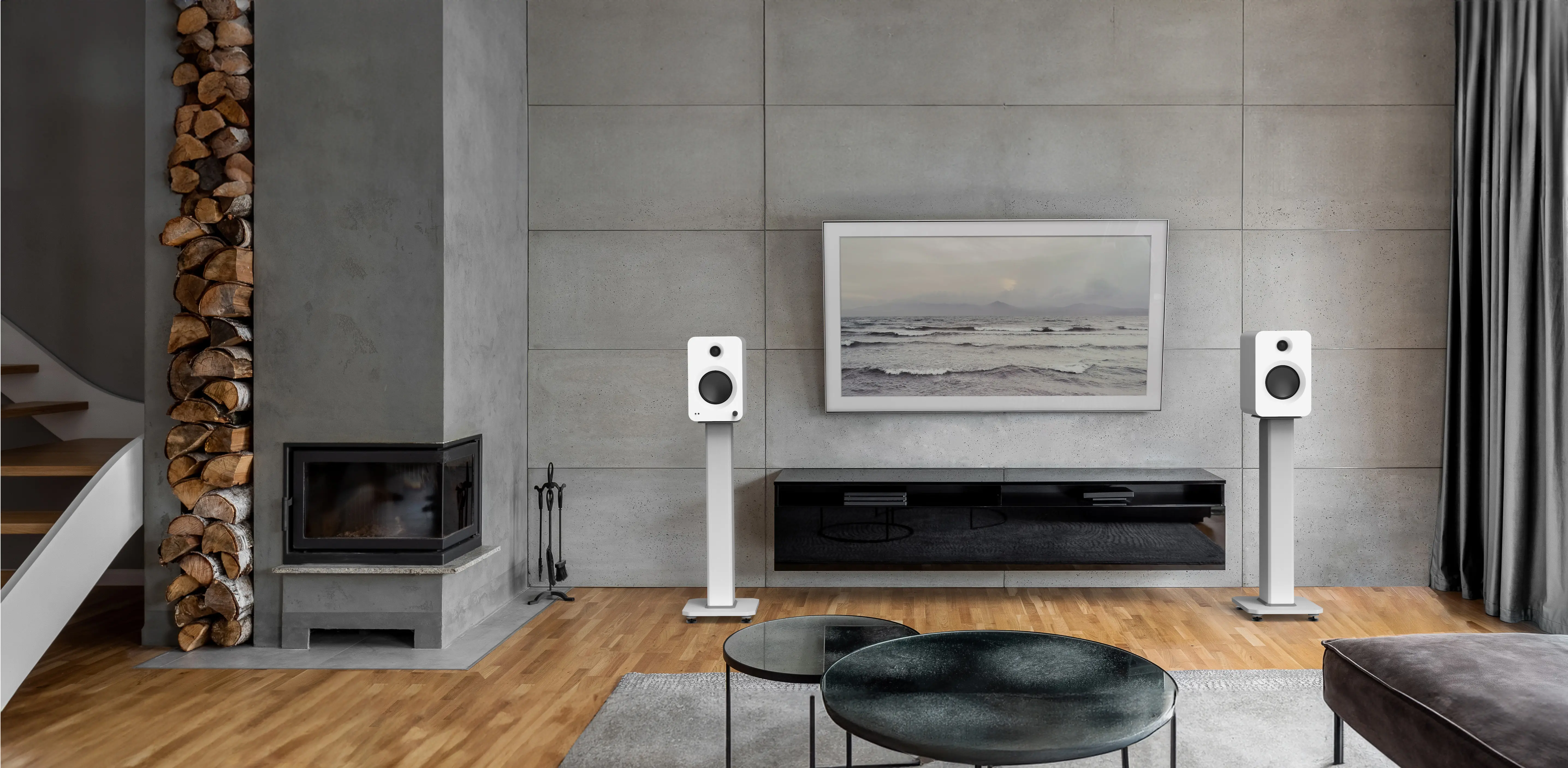 Kanto REN Bookshelf Speakers with Bluetooth - Matte White, Set of 2-6