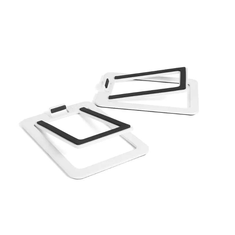 Kanto Angled Desktop Speaker Stands for Small Speakers - White, Set of 2