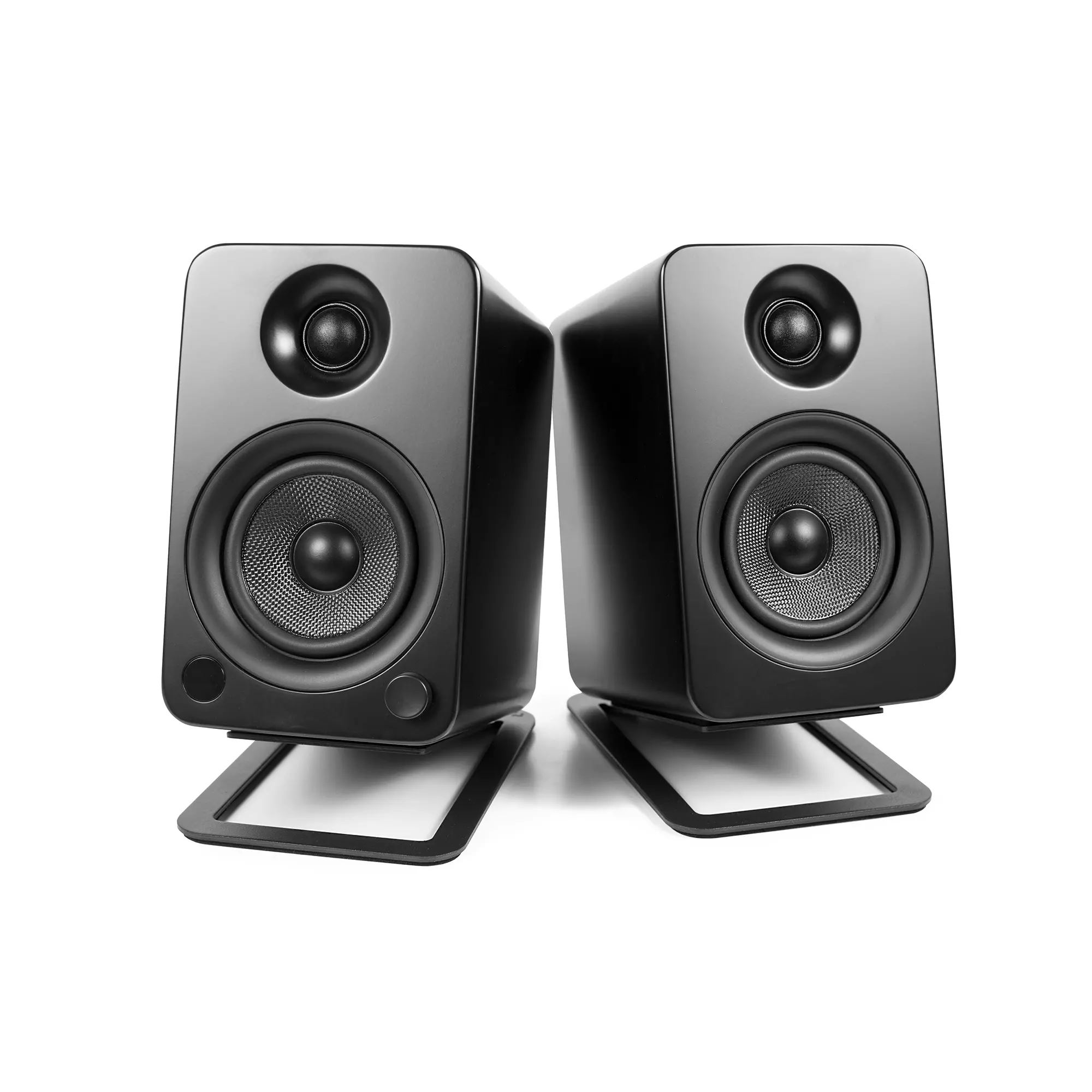 Kanto Angled Desktop Speaker Stands for Midsize Speakers - Black, Set of 2-2