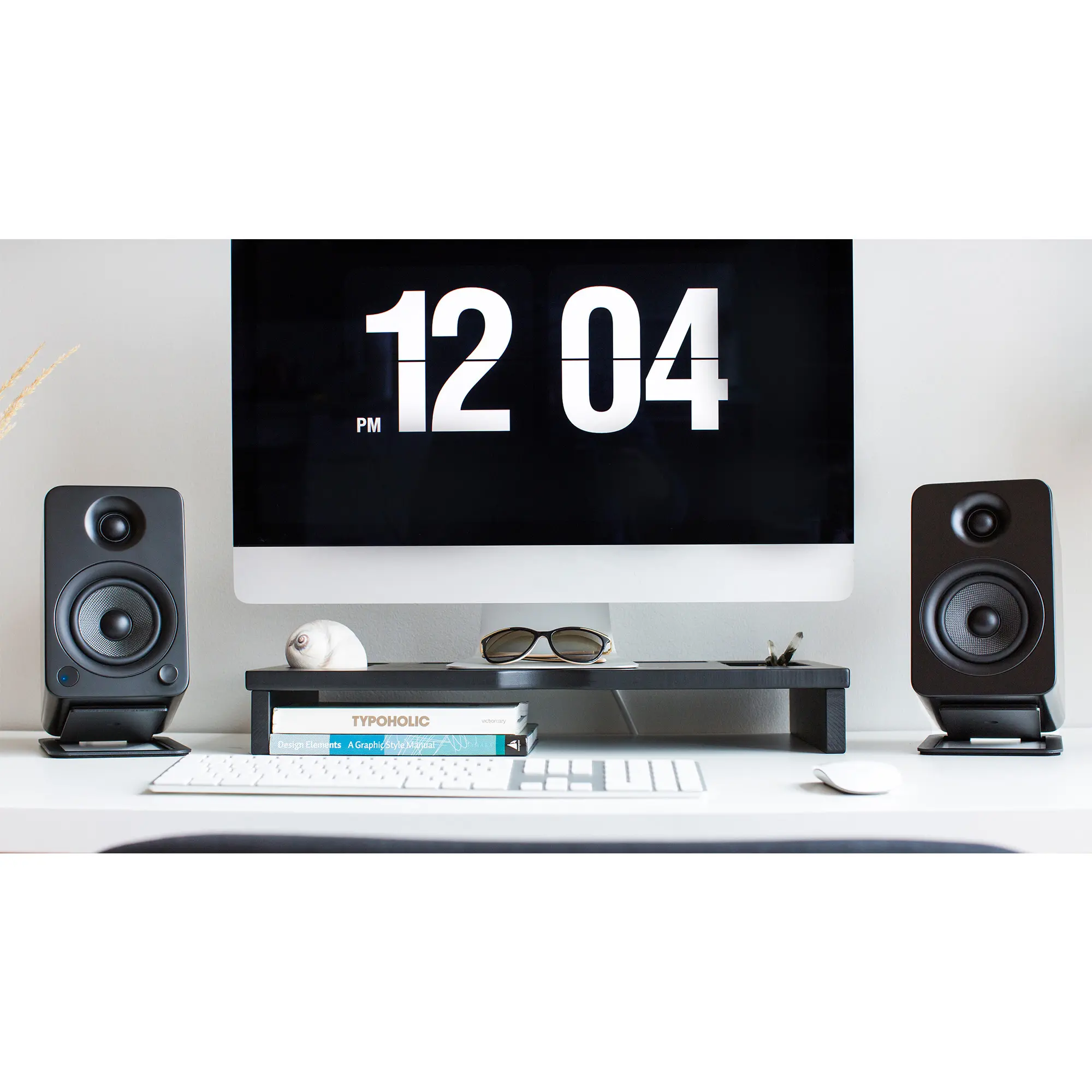 Kanto Angled Desktop Speaker Stands for Midsize Speakers - Black, Set of 2-6