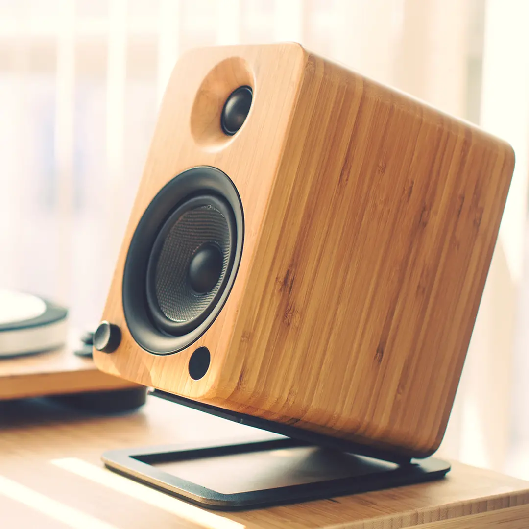 Kanto Angled Desktop Speaker Stands for Midsize Speakers - Black, Set of 2-7