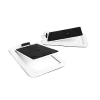 Kanto Angled Desktop Speaker Stands for Midsize Speakers - White, Set of 2