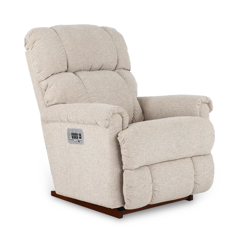 Pinnacle Off White Power Rocker Recliner with Headrest and Lumbar