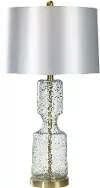 Antique Brass, Glass, and Metal Table Lamp