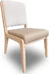Zinnia White Sand Leather Upholstered Dining Chair