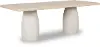 Zinnia White Sand Wood Top Dining Table