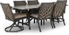 7PC:DOVER-DIN Dover 7 Piece Brown Patio Dining Set