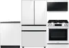 Samsung Bespoke 4 Piece Gas Appliance Package - White Glass