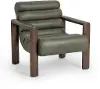 Dahlia Sage Green Leather Accent Chair