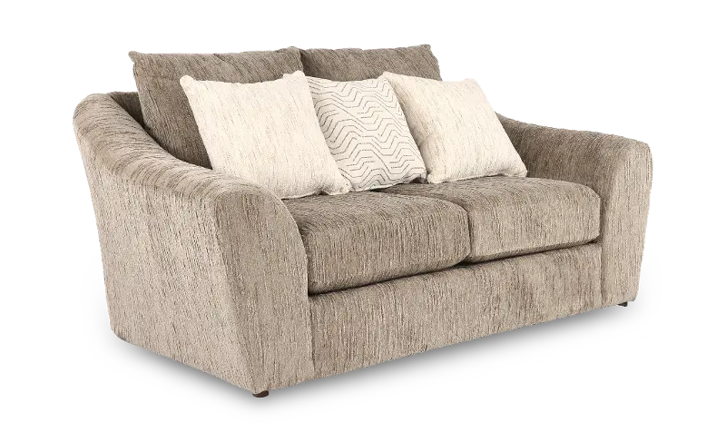 Wilson Warm Taupe Suede Loveseat