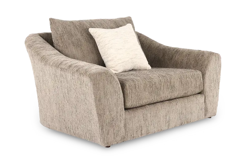 Wilson Warm Taupe Suede Oversized Chair