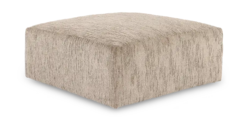 Wilson Warm Taupe Suede Ottoman