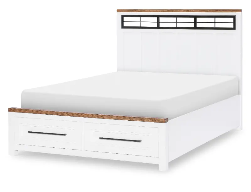 Dutton White Oak Full Storage Bed