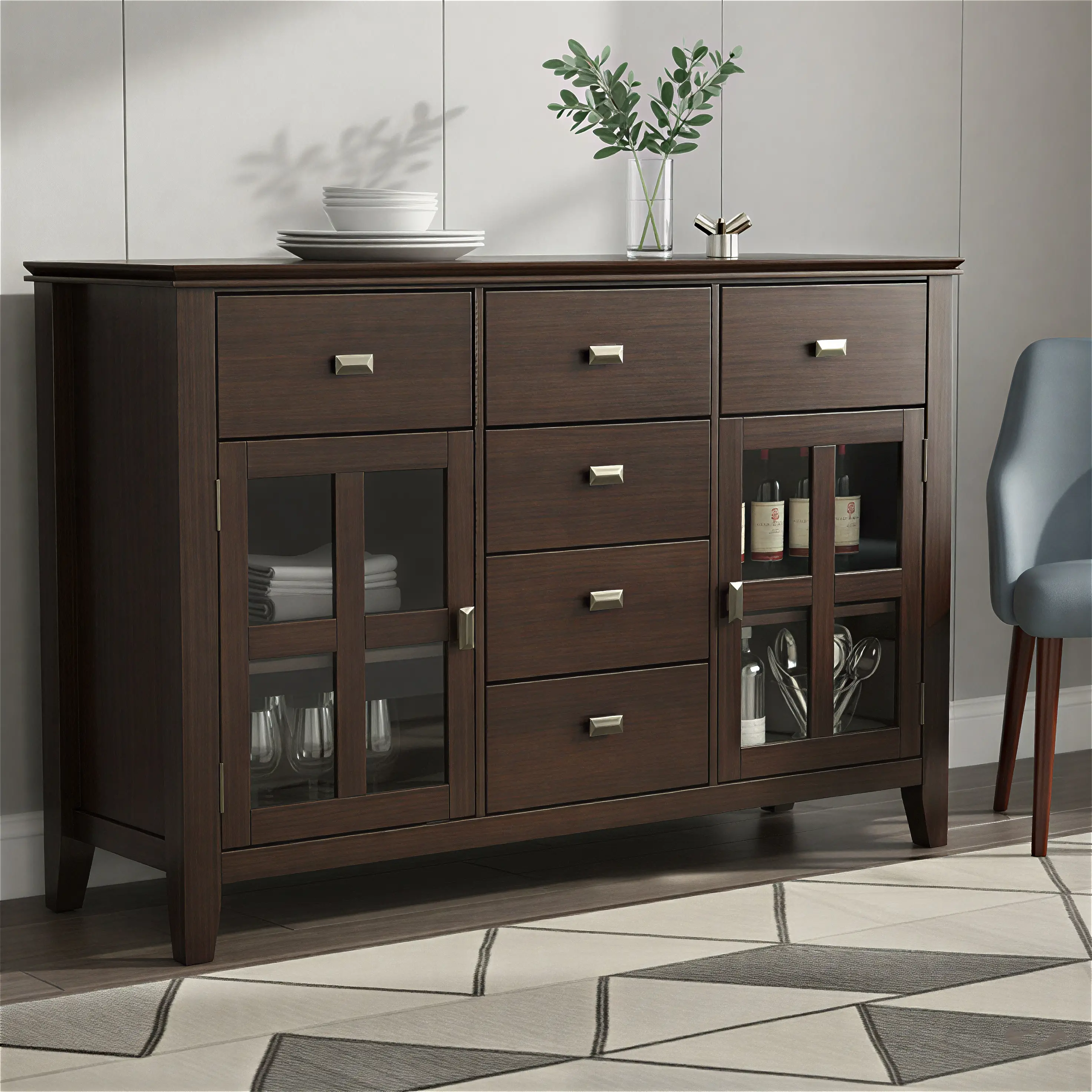 Bloor Dark Amber Brown Sideboard Buffet-2