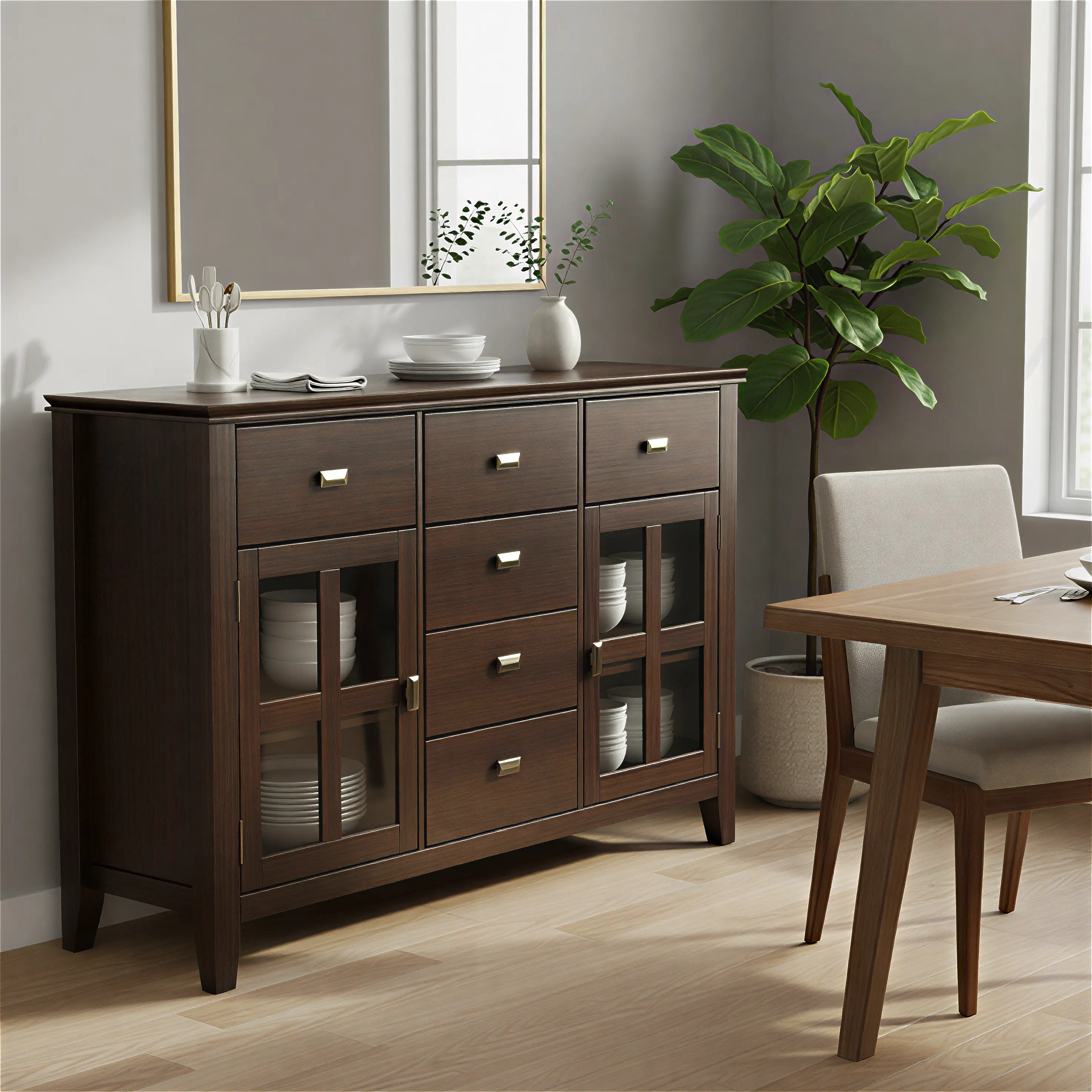 Bloor Dark Amber Brown Sideboard Buffet-3