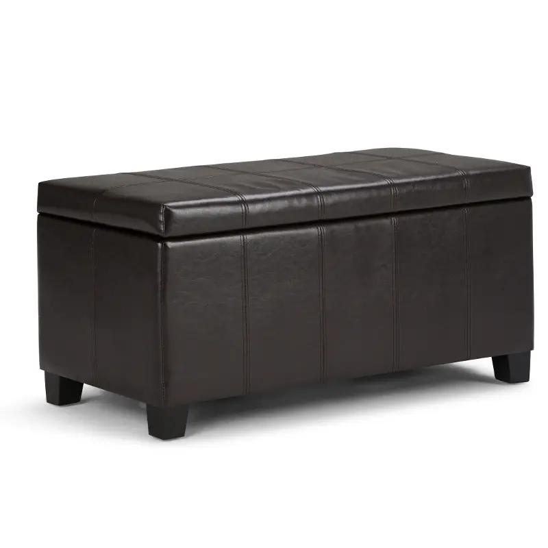 Bunting Dark Brown Storage Ottoman Bench