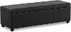 College Sable Black Storage Ottoman Bench