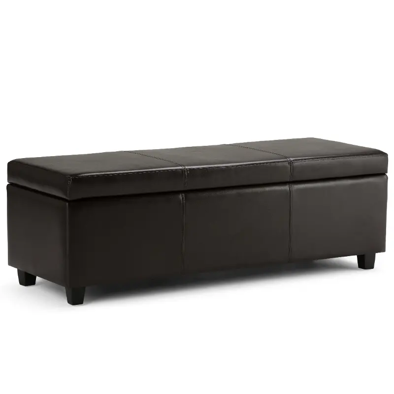 College Dark Clove Brown Storage Ottoman Bench