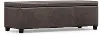 College Distressed Smoked Brown Storage Ottoman Bench