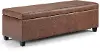 College Distressed Sepia Brown Storage Ottoman Bench