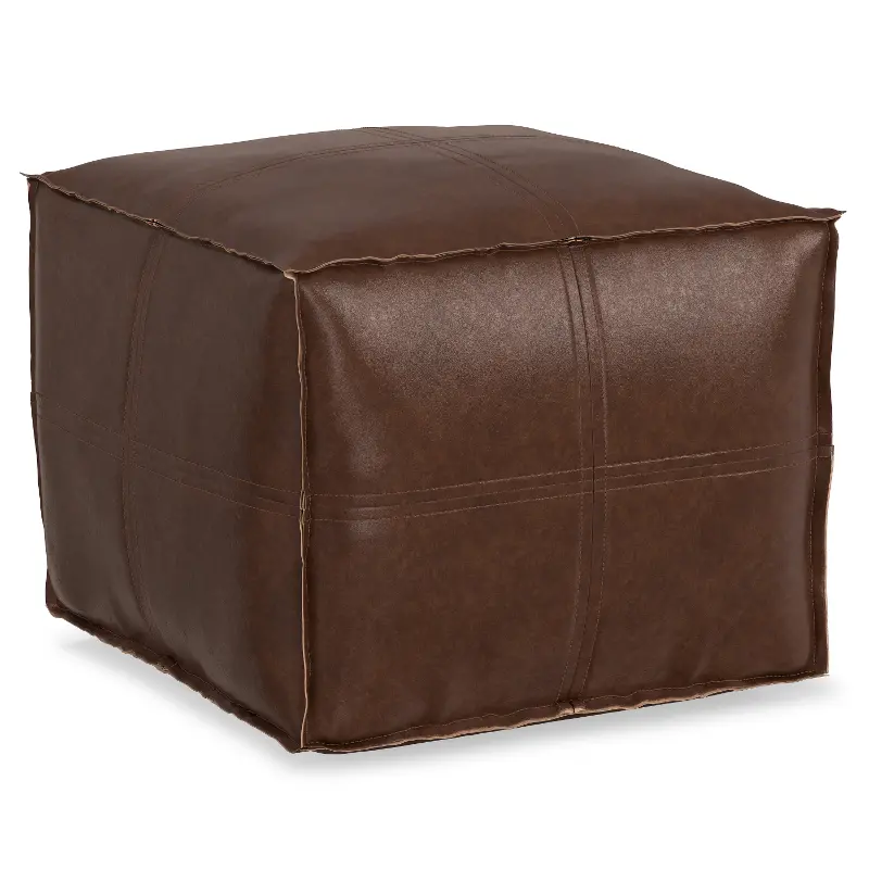 Dunfry Dark Brown Square Pouf