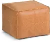 Dunfry Light Brown Square Pouf