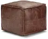 Reci Dark Brown Square Pouf