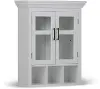 Sheshi White Two-Door Wall Cabinet with Cubbies