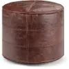 Sibella Dark Brown Round Pouf