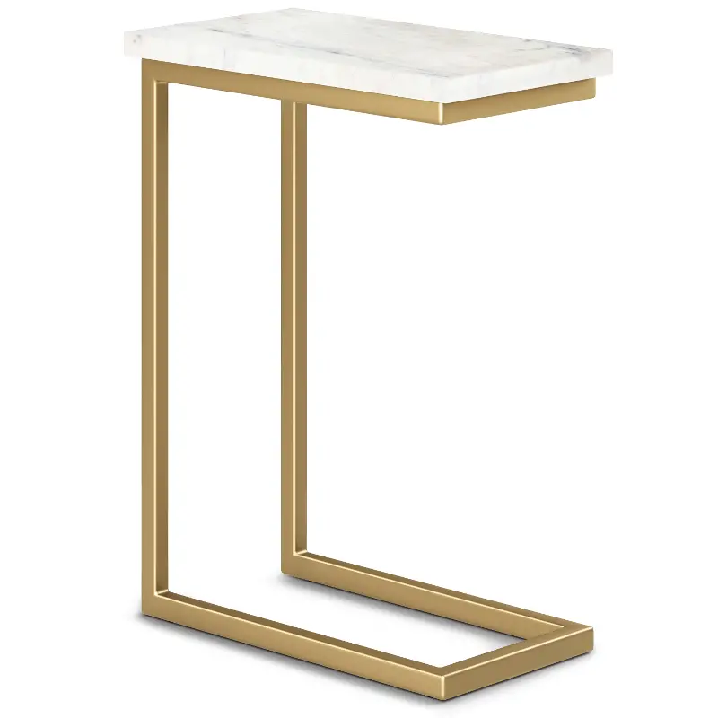 Weston Gold C Side Table with Marble Top
