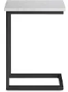 Weston Black C Side Table with Marble Top