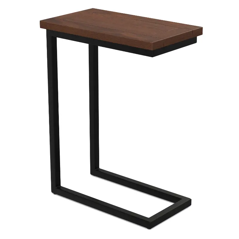 Weston Black C Side Table with Wood Top