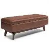 Wilson Dark Brown Vegan Leather Storage Ottoman