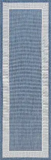 ECO1102 3X10 Elgin 3 x 10 Blue Indoor-Outdoor Runner Rug