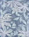 ECO1702 8X10 Edda Blue Floral 8 x 10 Indoor-Outdoor Area Rug