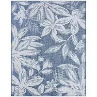 ECO1702 9X12 Edda Blue Floral 9 x 12 Indoor-Outdoor Area Rug